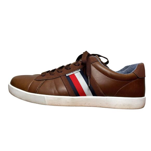 Tommy‎ Hilfiger Lendal Sneakers Men's Athletic Brown Leather USA Size 9.5 - Picture 2 of 10